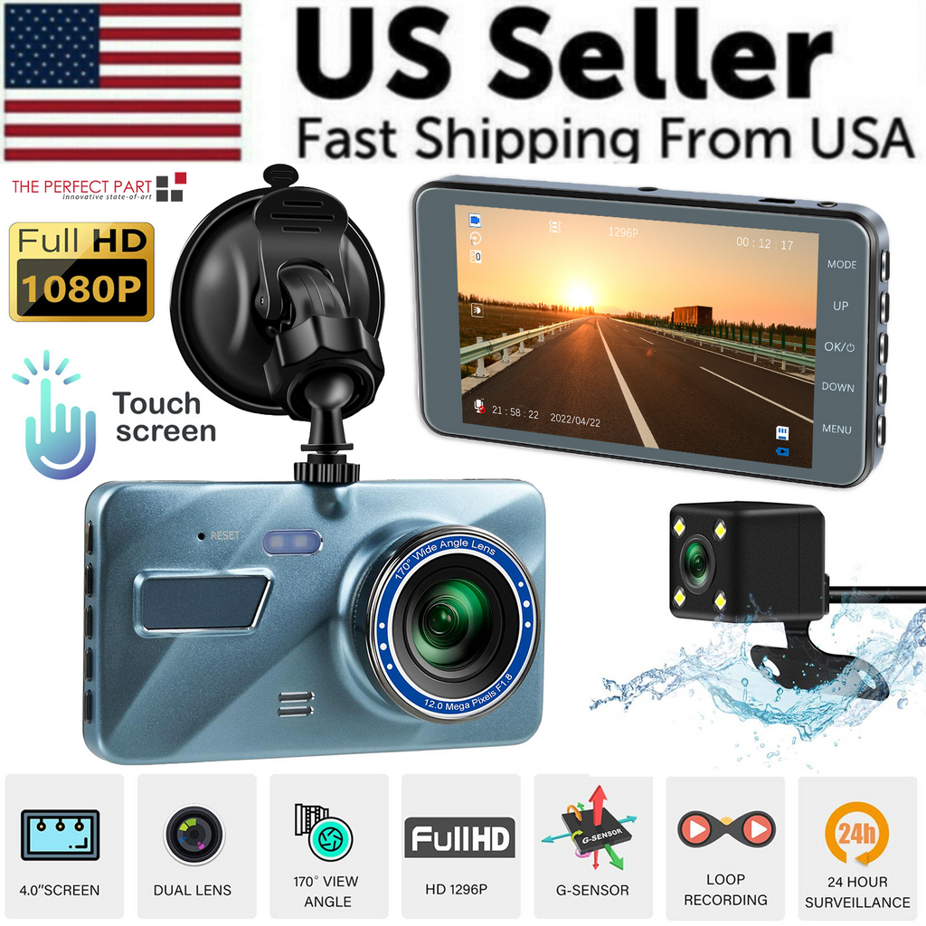 VigiCam TouchPro 4" — Dashcam Écran Tactile Double Objectif Full HD