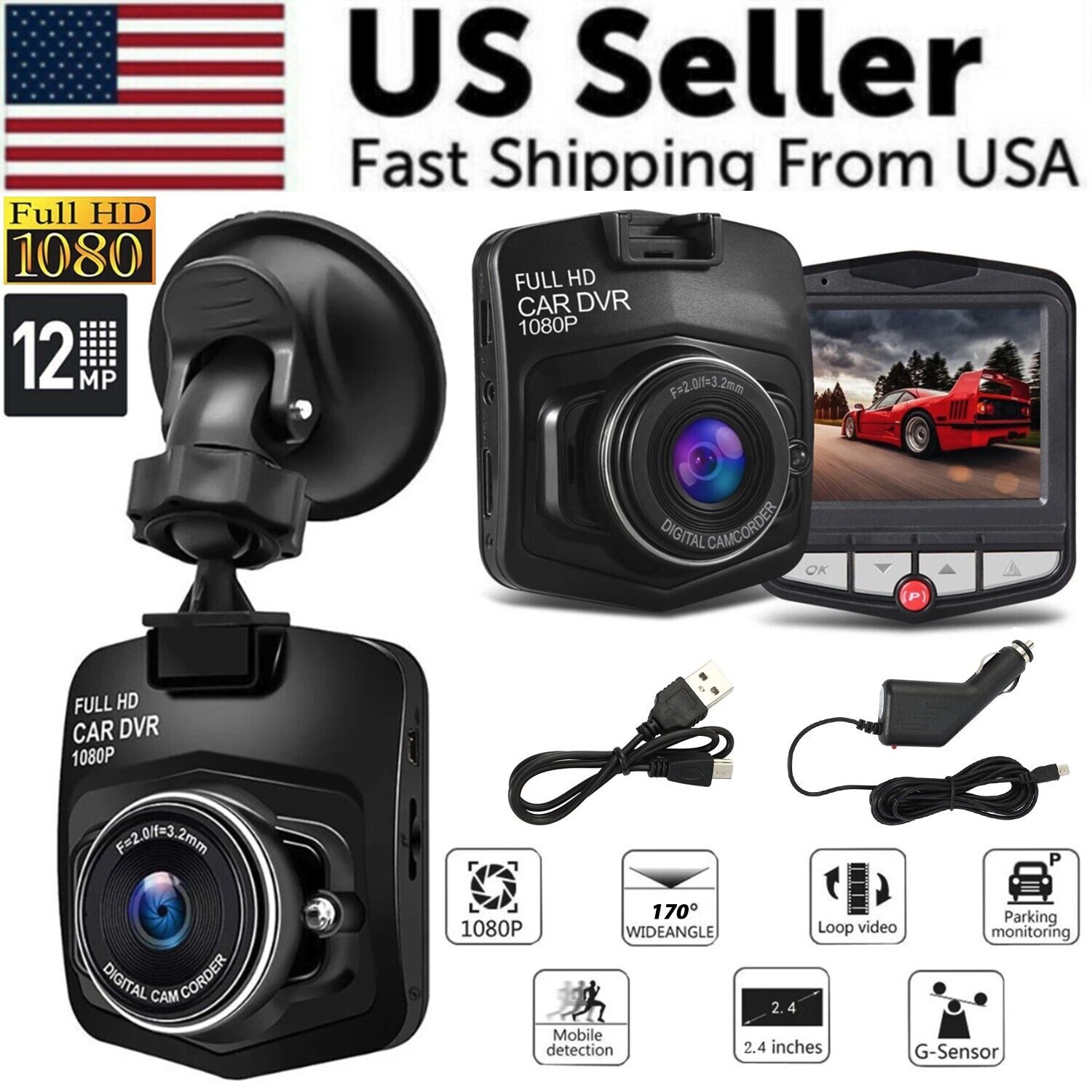VigiCam MiniDrive 2.4" — Dashcam Compacte Full HD Discret