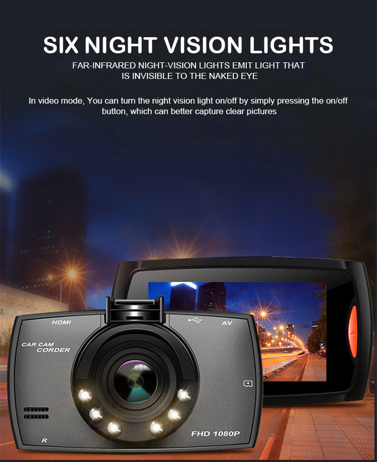 VigiCam NightGuard 2.7" — Dashcam Vision Nocturne Full HD Avant/Arrière