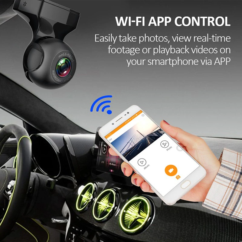 VigiCam SmartAngle 170° — Dashcam WiFi Grand Angle avec Détecteur de Choc