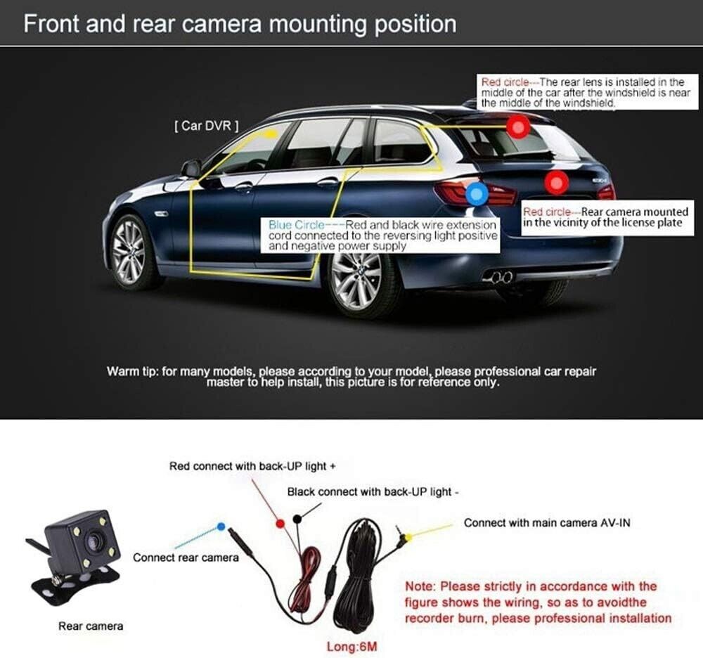VigiCam NightGuard 2.7" — Dashcam Vision Nocturne Full HD Avant/Arrière