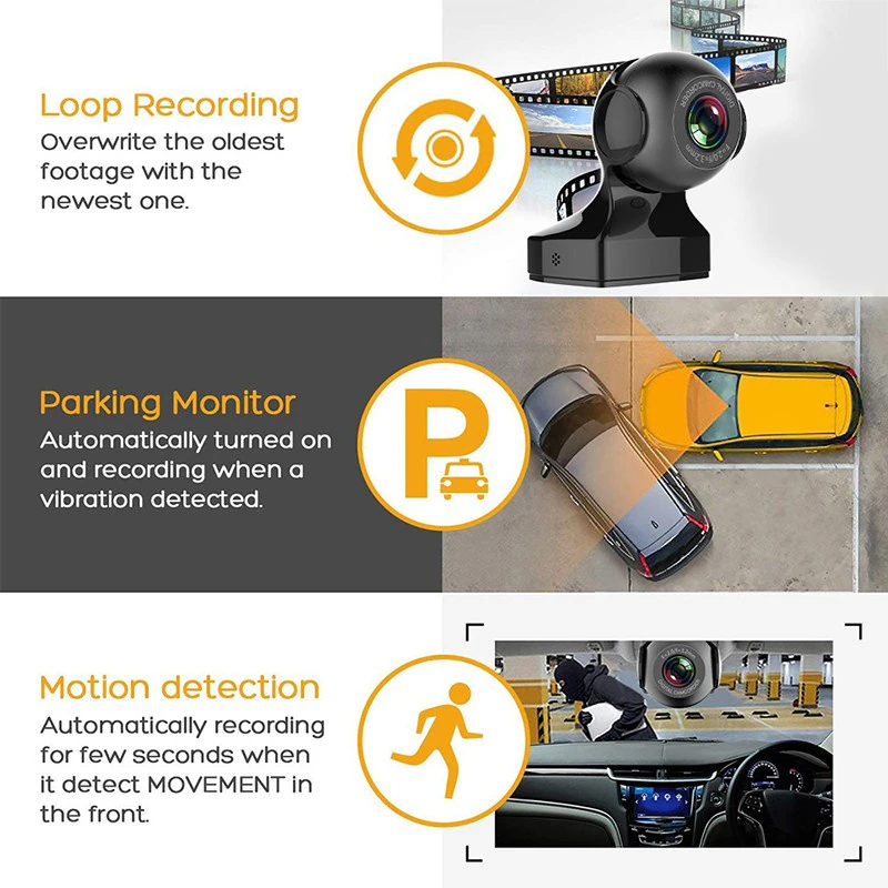 VigiCam SmartAngle 170° — Dashcam WiFi Grand Angle avec Détecteur de Choc