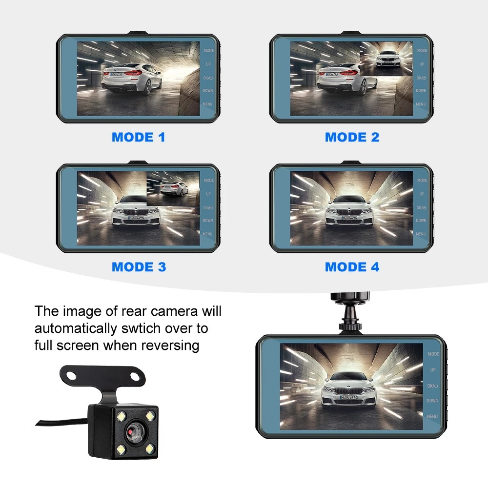 VigiCam TouchPro 4" — Dashcam Écran Tactile Double Objectif Full HD