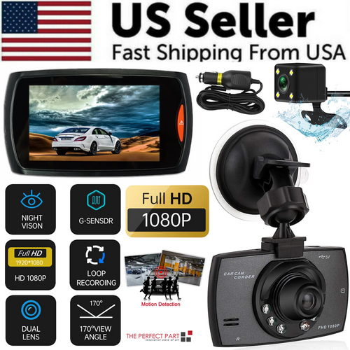 VigiCam NightGuard 2.7" — Dashcam Vision Nocturne Full HD Avant/Arrière