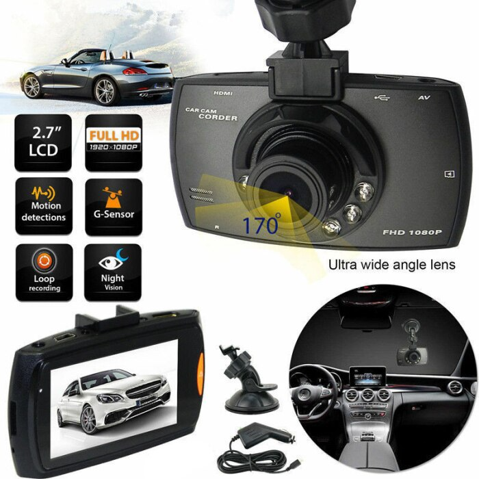 VigiCam NightGuard 2.7" — Dashcam Vision Nocturne Full HD Avant/Arrière