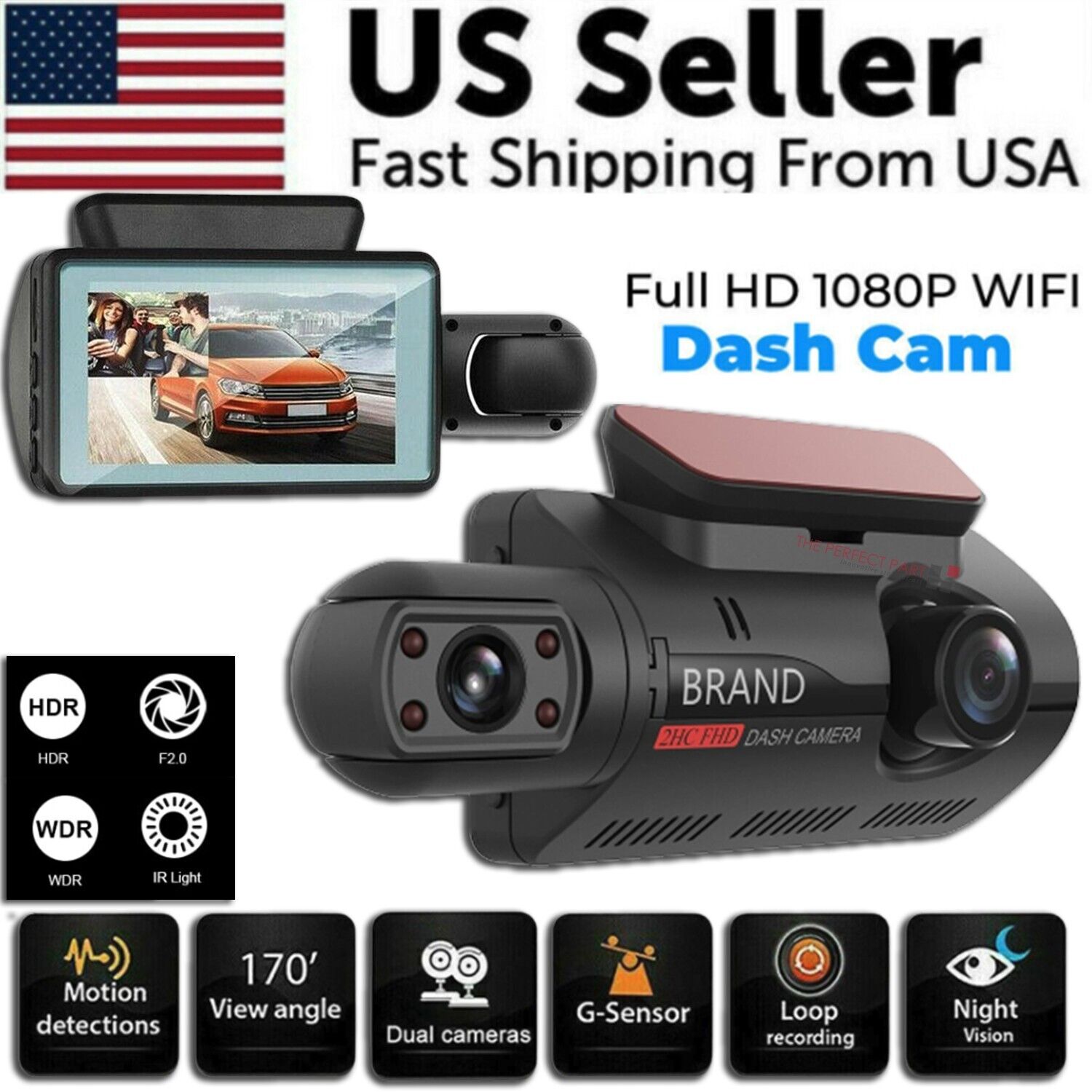 VigiCam CabinGuard — Dashcam Double Lens Habitacle & Route Full HD