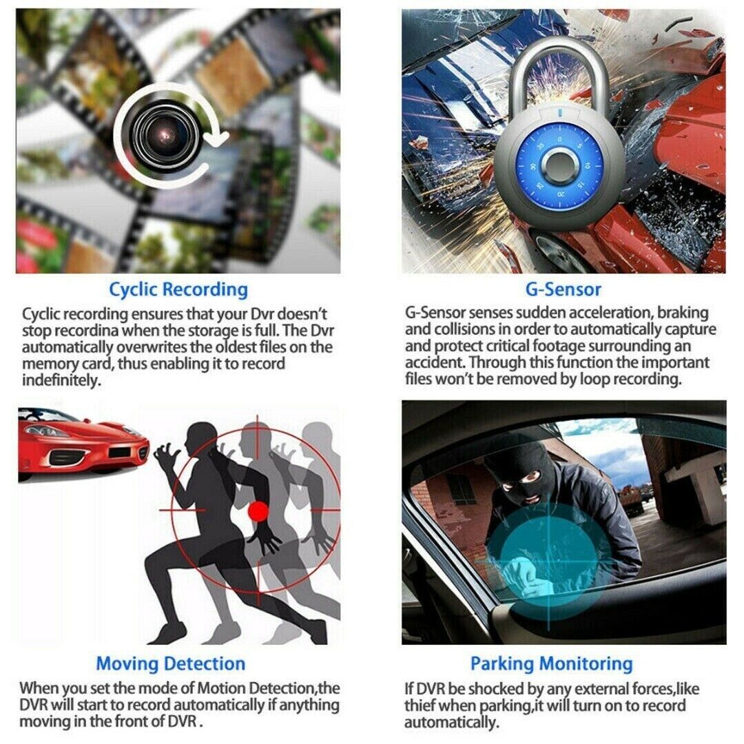 VigiCam DuoView 4" — Dashcam Double Objectif Avant/Arrière Full HD