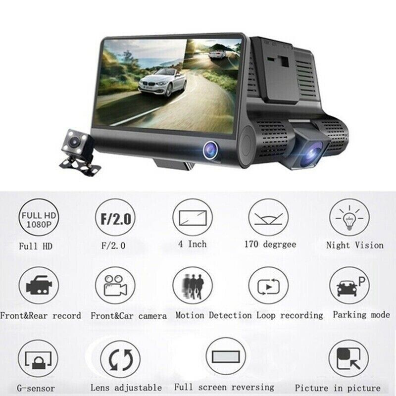 VigiCam DuoView 4" — Dashcam Double Objectif Avant/Arrière Full HD