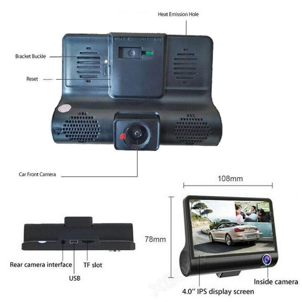 VigiCam DuoView 4" — Dashcam Double Objectif Avant/Arrière Full HD