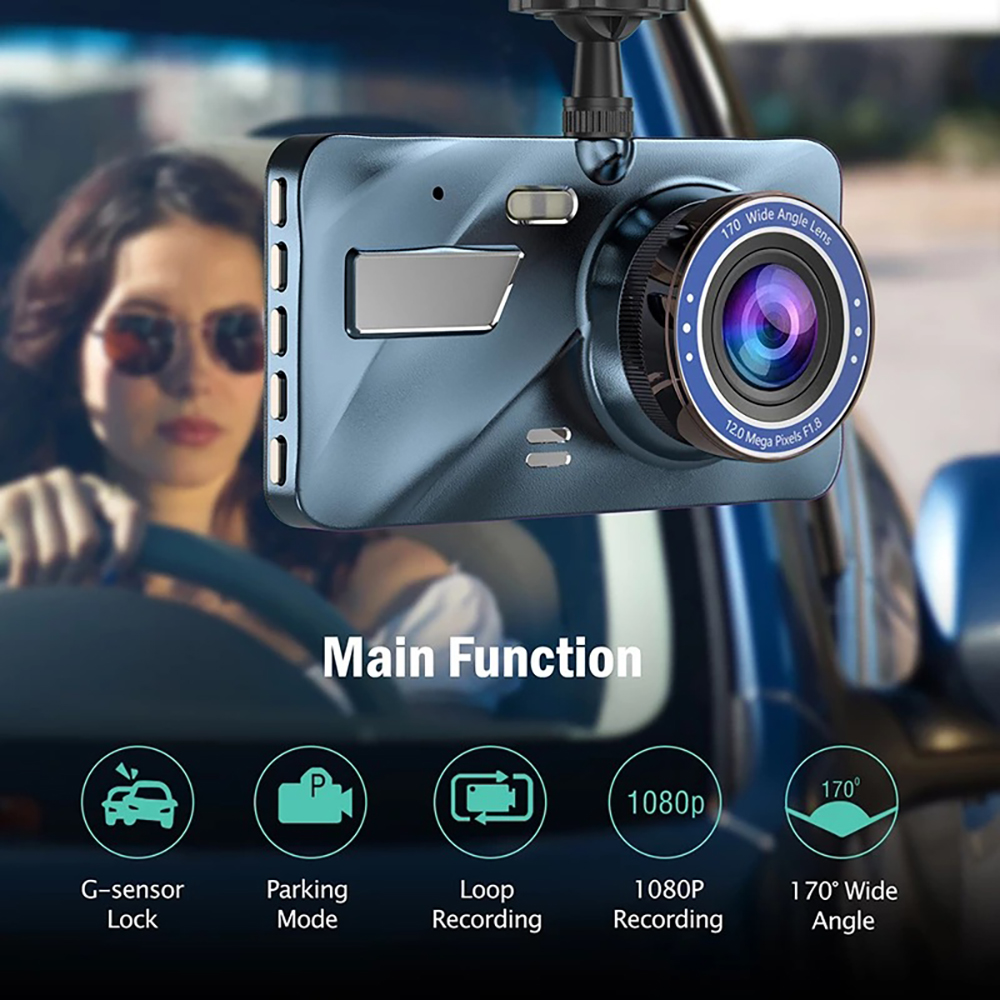 VigiCam TouchPro 4" — Dashcam Écran Tactile Double Objectif Full HD
