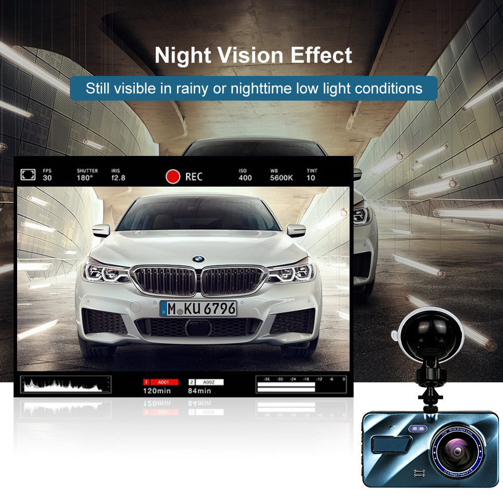 VigiCam TouchPro 4" — Dashcam Écran Tactile Double Objectif Full HD