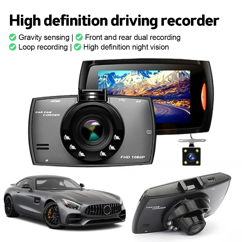 VigiCam NightGuard 2.7" — Dashcam Vision Nocturne Full HD Avant/Arrière